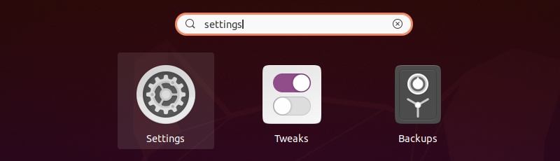 settings ubuntu 20.04